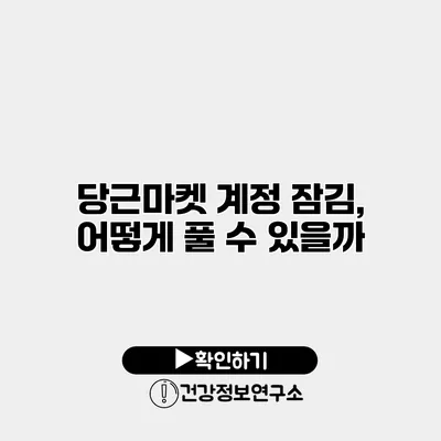 당근마켓 계정 잠김, 어떻게 풀 수 있을까?