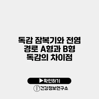 독감 잠복기와 전염 경로 A형과 B형 독감의 차이점
