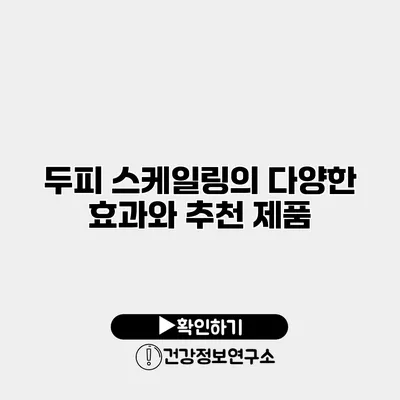 두피 스케일링의 다양한 효과와 추천 제품