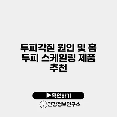 두피각질 원인 및 홈 두피 스케일링 제품 추천