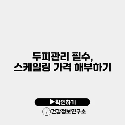 두피관리 필수, 스케일링 가격 해부하기