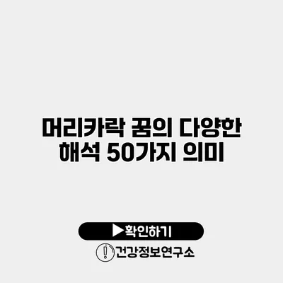 머리카락 꿈의 다양한 해석 50가지 의미
