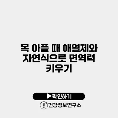 목 아플 때 해열제와 자연식으로 면역력 키우기