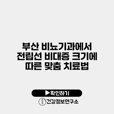 부산 비뇨기과에서 전립선 비대증 크기에 따른 맞춤 치료법
