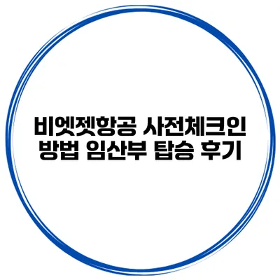 비엣젯항공 사전체크인 방법 임산부 탑승 후기