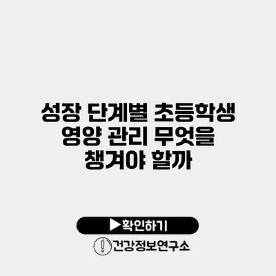 성장 단계별 초등학생 영양 관리 무엇을 챙겨야 할까?
