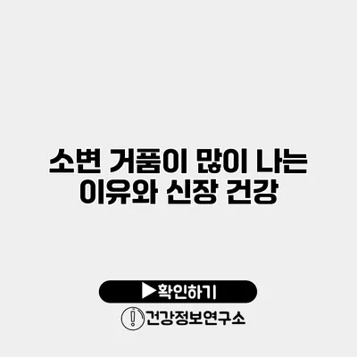 소변 거품이 많이 나는 이유와 신장 건강