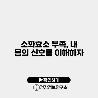 소화효소 부족, 내 몸의 신호를 이해하자