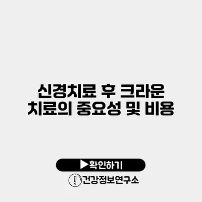 신경치료 후 크라운 치료의 중요성 및 비용