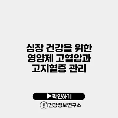 심장 건강을 위한 영양제 고혈압과 고지혈증 관리