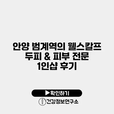 안양 범계역의 웰스칼프 두피 & 피부 전문 1인샵 후기