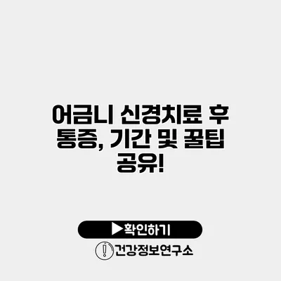 어금니 신경치료 후 통증, 기간 및 꿀팁 공유!