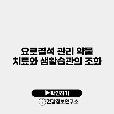 요로결석 관리 약물 치료와 생활습관의 조화