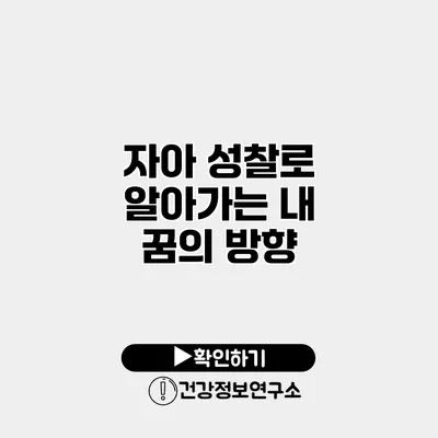 자아 성찰로 알아가는 내 꿈의 방향