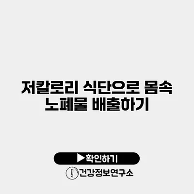 저칼로리 식단으로 몸속 노폐물 배출하기