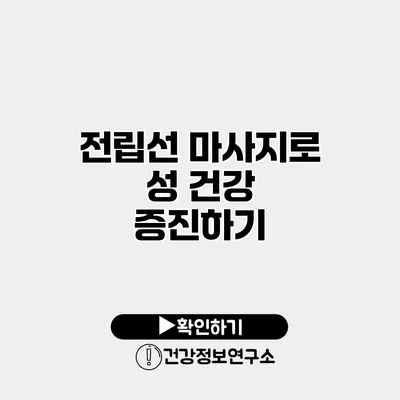 전립선 마사지로 성 건강 증진하기
