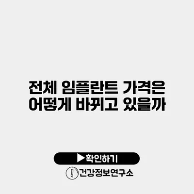 전체 임플란트 가격은 어떻게 바뀌고 있을까?