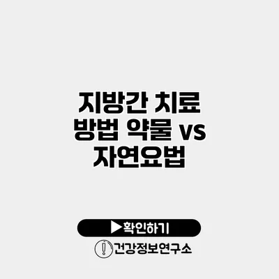 지방간 치료 방법 약물 vs 자연요법