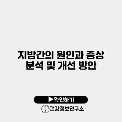 지방간의 원인과 증상 분석 및 개선 방안