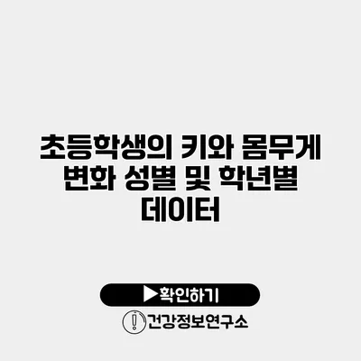 초등학생의 키와 몸무게 변화 성별 및 학년별 데이터
