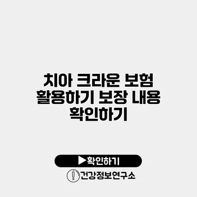 치아 크라운 보험 활용하기 보장 내용 확인하기