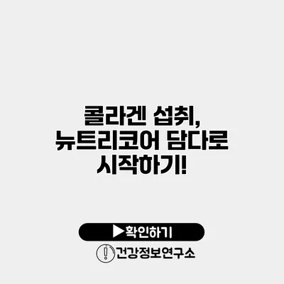 콜라겐 섭취, 뉴트리코어 담다로 시작하기!