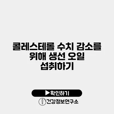 콜레스테롤 수치 감소를 위해 생선 오일 섭취하기