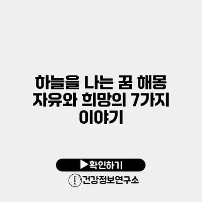 하늘을 나는 꿈 해몽 자유와 희망의 7가지 이야기