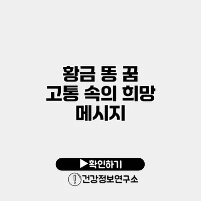 황금 똥 꿈 고통 속의 희망 메시지