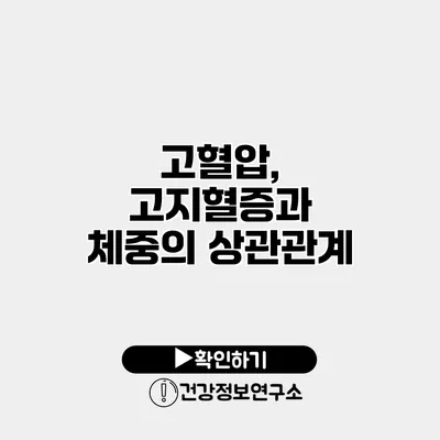 고혈압, 고지혈증과 체중의 상관관계