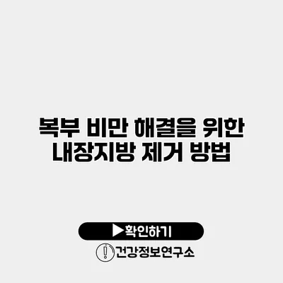복부 비만 해결을 위한 내장지방 제거 방법