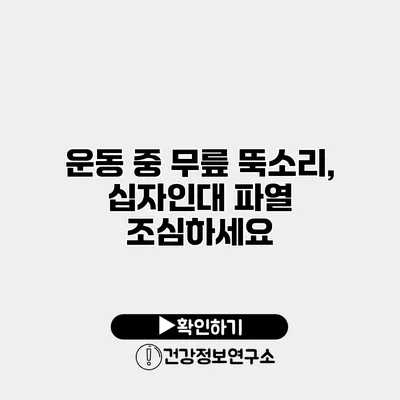 운동 중 무릎 뚝소리, 십자인대 파열 조심하세요