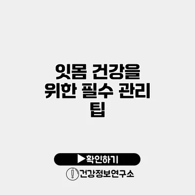 잇몸 건강을 위한 필수 관리 팁