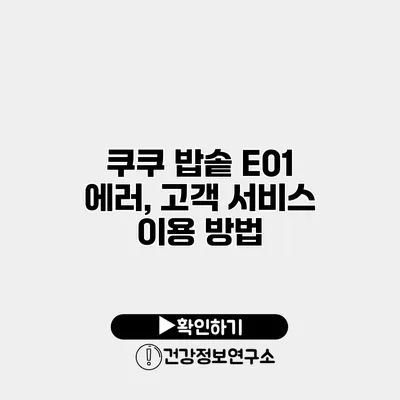 쿠쿠 밥솥 E01 에러, 고객 서비스 이용 방법
