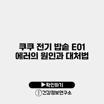 쿠쿠 전기 밥솥 E01 에러의 원인과 대처법